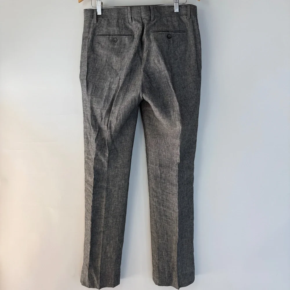 Banana Republic Linen Trousers Mens 32X34 Grey Classic Fit Straight